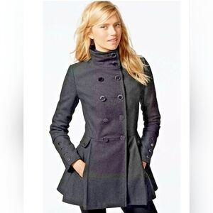 Like New, Calvin Klein,  Black Military style pea coat